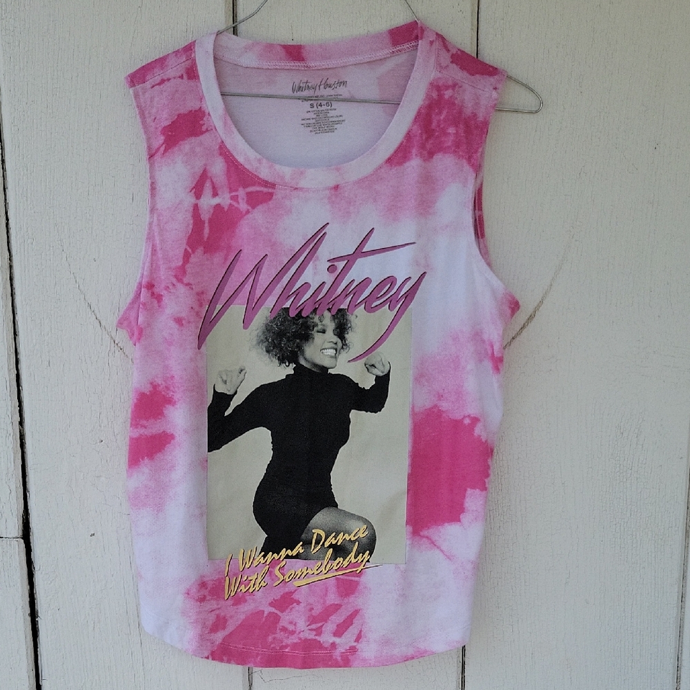 Whitney Houston Pink Tie-Dye Tank Top Size Small